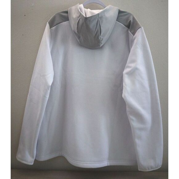 Adidas HZ3210 Men's Sz 2XL White/Gray Textured Fleece Anorak Golf Jacket - Picture 2 of 16